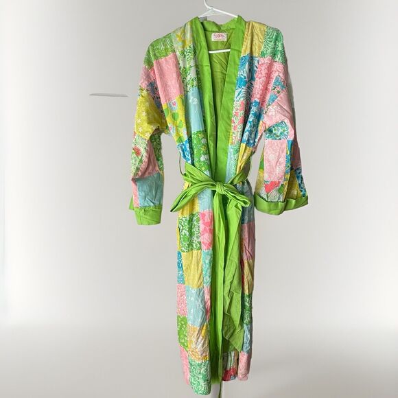 Lilly Pulitzer The Lilly Patchwork Robe Vintage 60s 70s Size Medium Large RARE - Picture 2 of 15